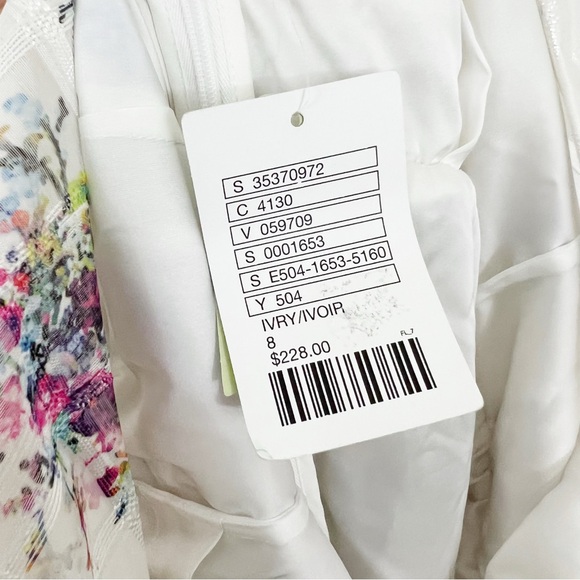 Maeve for Anthropologie Peony Garden White Floral Print Mini Dress Size 8 NWT - Picture 10 of 11